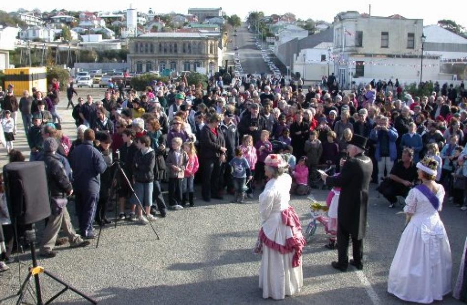 A big crowd turned out for the official opening of the Wansbeck St extension linking the Oamaru...