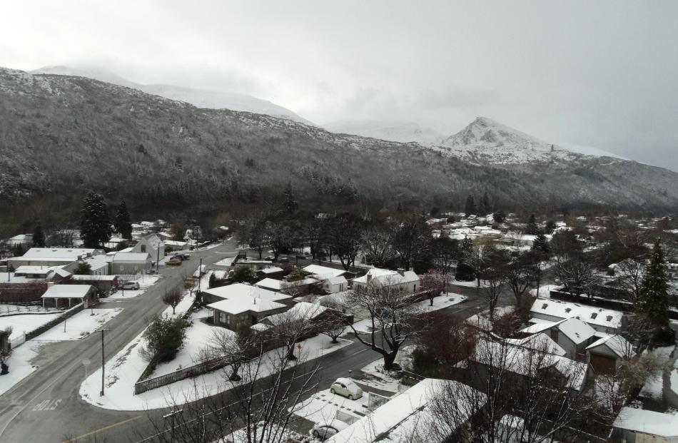 Arrowtown is covered in snow yesterday morning. Photo: Mandy Cooper.