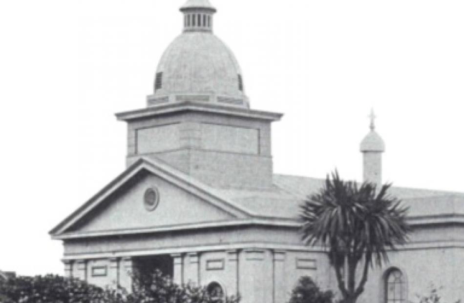 The original Knox Church on the corner of Frederick St and Great King St.