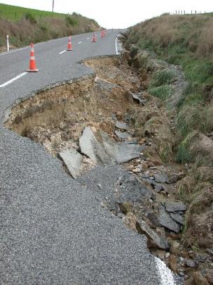 A stretch of the Ngapara-Georgetown Rd washed away by floods last week kept the road closed...