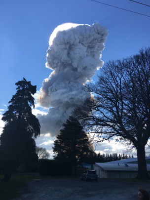 The cloud of smoke was seen clearly from Milton. Photo by Kara Whaley 