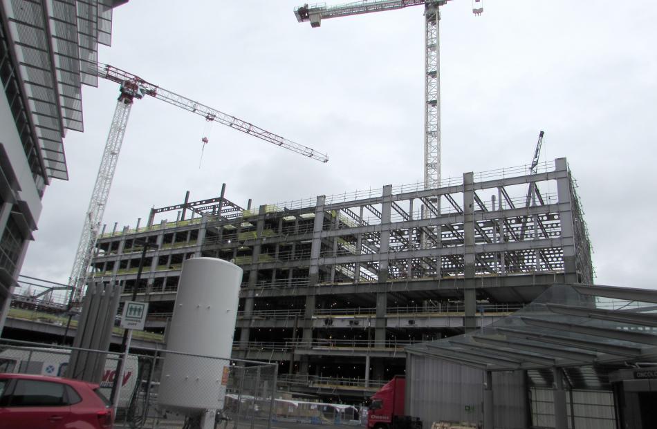The acute services building is under construction. Photo: Eileen Goodwin