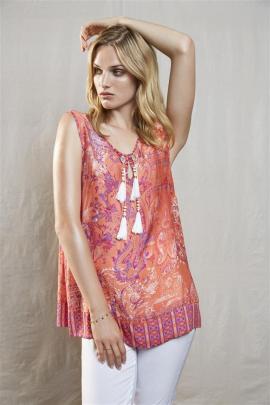 Colours like blue, pink and khaki are in, including on this Indie top from Verge.