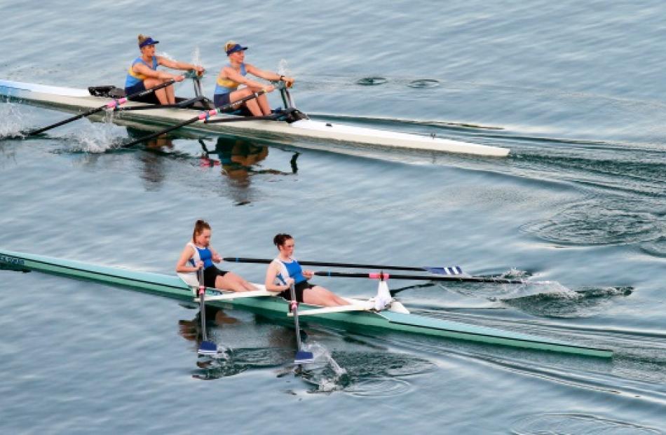 The crews in action at the Cromwell to Clyde Long Distance Rowing Race held at the weekend. Photo...