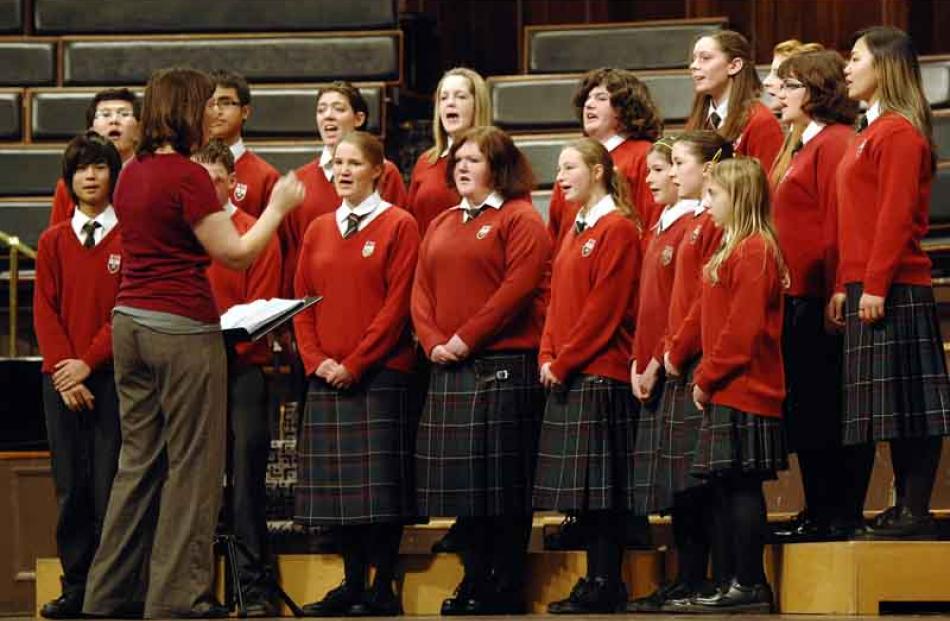Kaikorai Valley College Choir performs at the Otago and South Canterbury Regions contest of The...