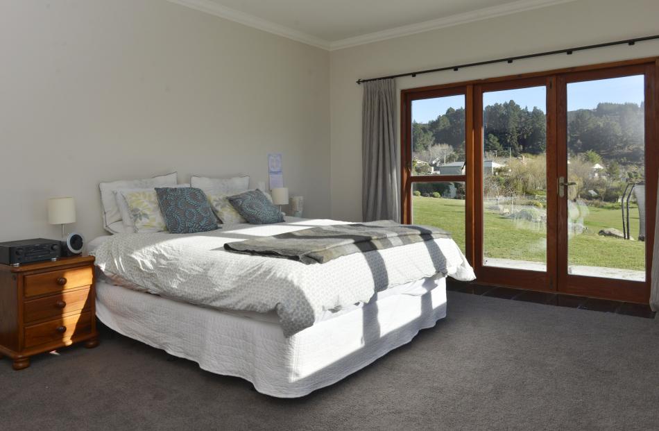 The bedrooms, like almost all the rooms, have rural views.