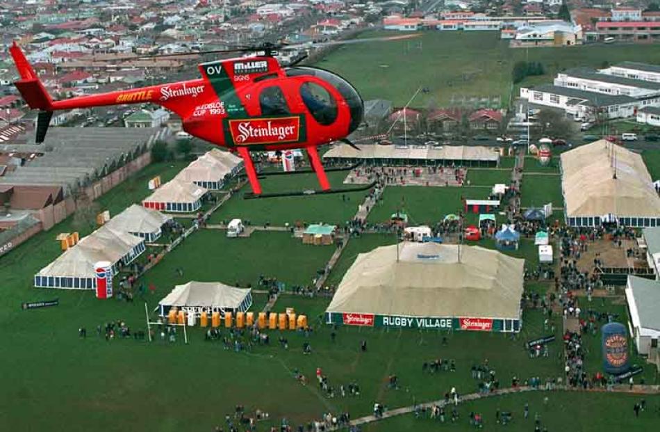 1997: All Blacks v Wallabies. Tent city.