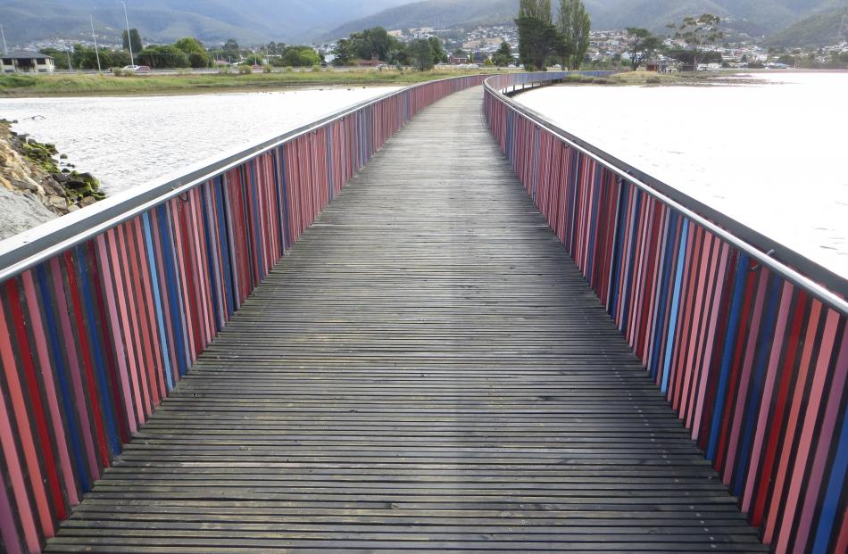 The Glenorchy Art and Sculpture Park boardwalk.