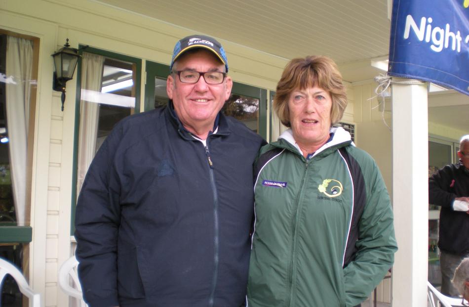 Queenstown’s Lindsay Thomas and Christine Buchanan, who won the Central Otago mixed pairs.