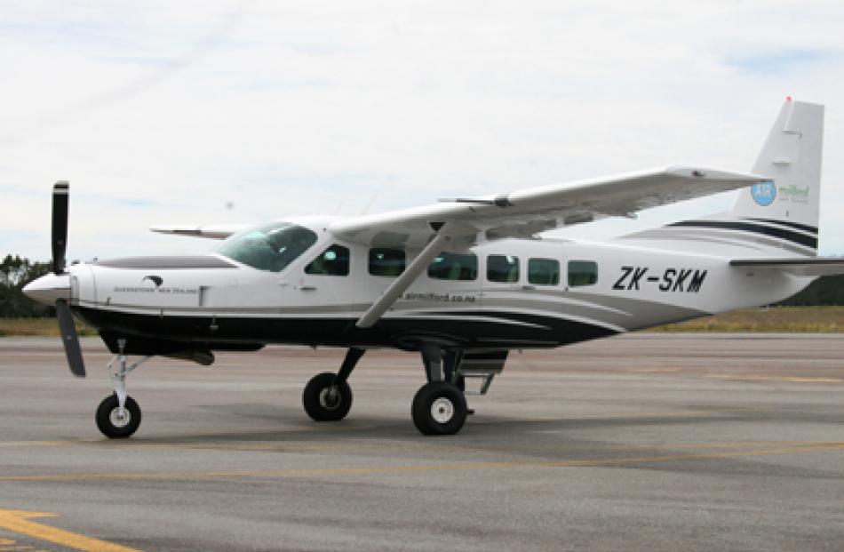 An Air Milford Cessna Caravan at Te Anau Airport. 