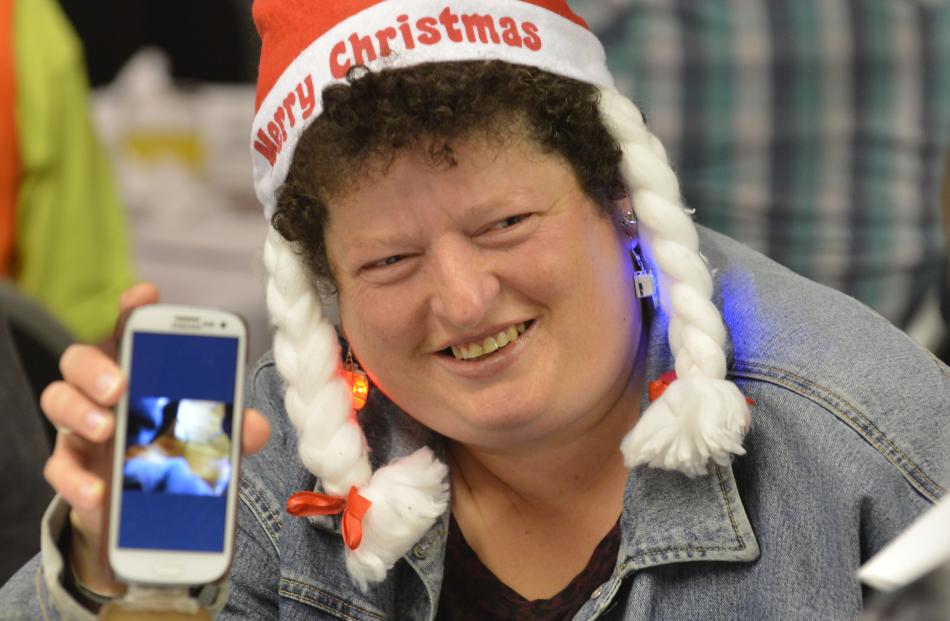 Shelee Young, of Oamaru, captures the festive spirit with her mobile phone.