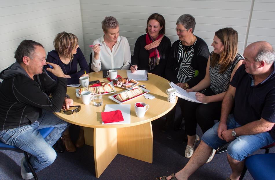 Discussing at a meeting in July how to handle the sudden fame the group’s plan for Kaitangata...