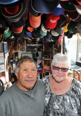 Joe and Lee Dargaville in the bar at their Harwood home.