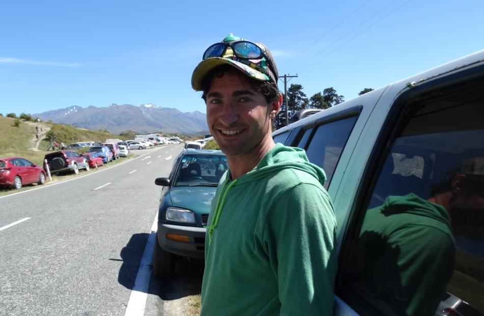 Jack Matthews, from the US, almost drove away due to lack of parking at the start of the Roys Peak track in Wanaka.