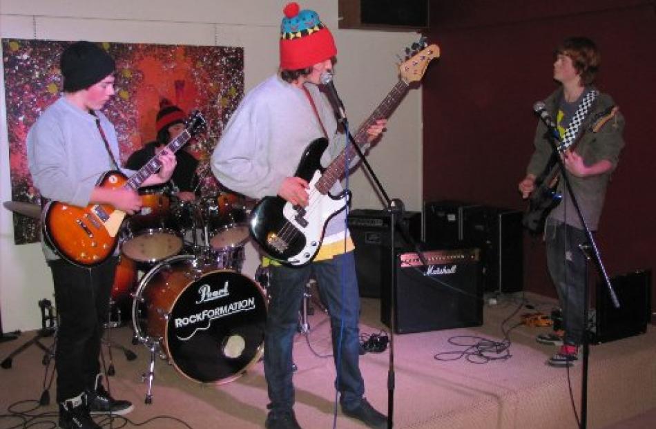 The Fletcherz (from left) guitarist Jacob Sheehy (15), drummer Damon Spijkerbosch (14), vocalist...