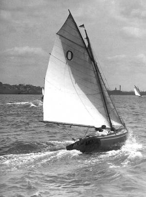 Heather, from Dunedin, powers to victory in the inaugural Sanders Cup on Auckland’s Waitemata...