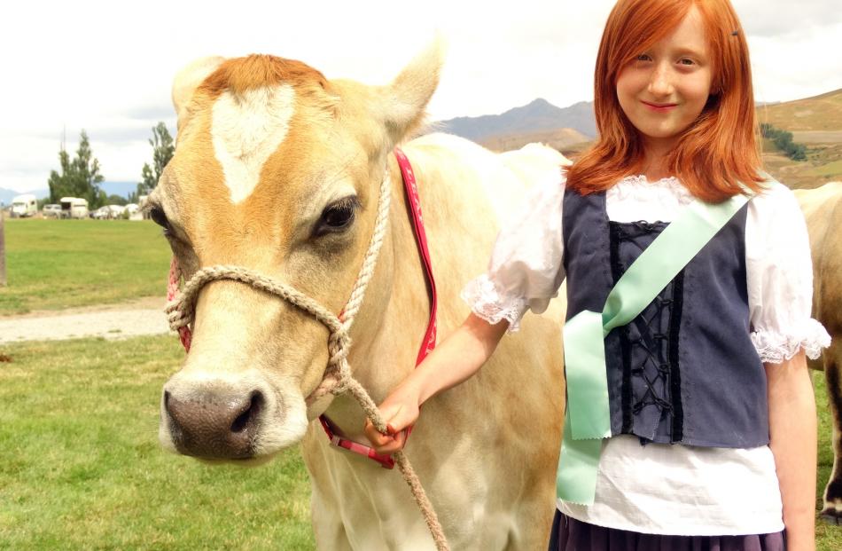 Emma Stark (10), of Queenstown, with Maria the Jersey cow.