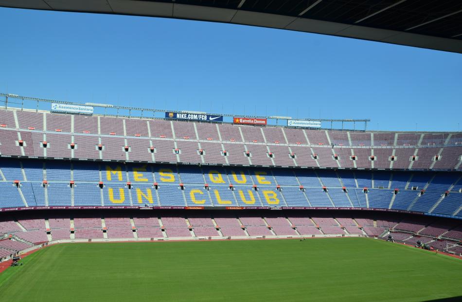 Inside the stadium, scene of Barca’s many triumphs.



