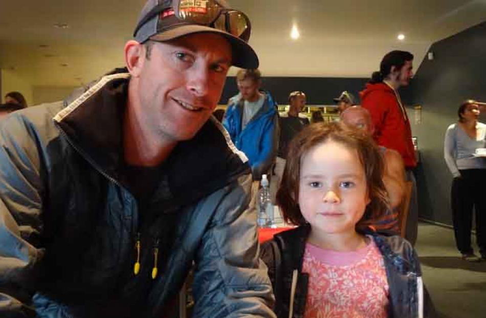 Brent Godsiff of Christchurch and Isabella Guise (5) of Dunedin.