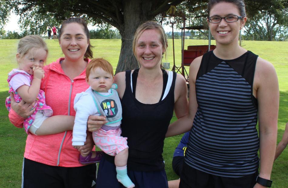 Lyla Moore (2), Amy Hunter, Kate (8 months) and Sarah Moore, and Katie Noble, all of Balclutha.