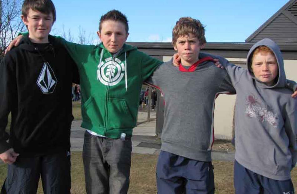 Jamie Crum, 15, Liam Crum, 14, both of Cromwell, Liam Kinney, 12, and Drew Kinney, 10, both of...