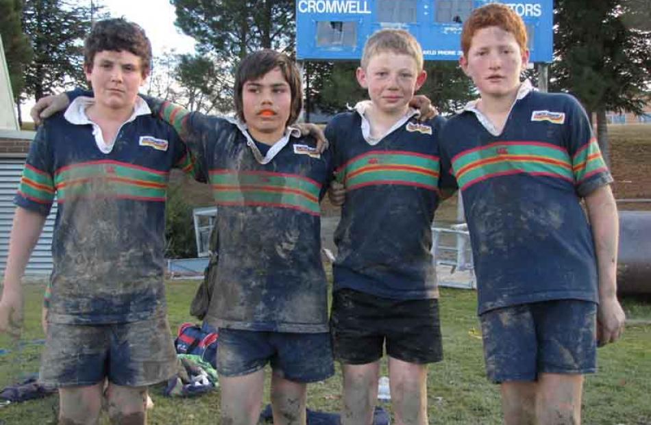 Keegan O'Donnell, 12, Josh Timu, 13, Sam Darling, 12, and Sam Moir, 12, Central Otago under 65kg.