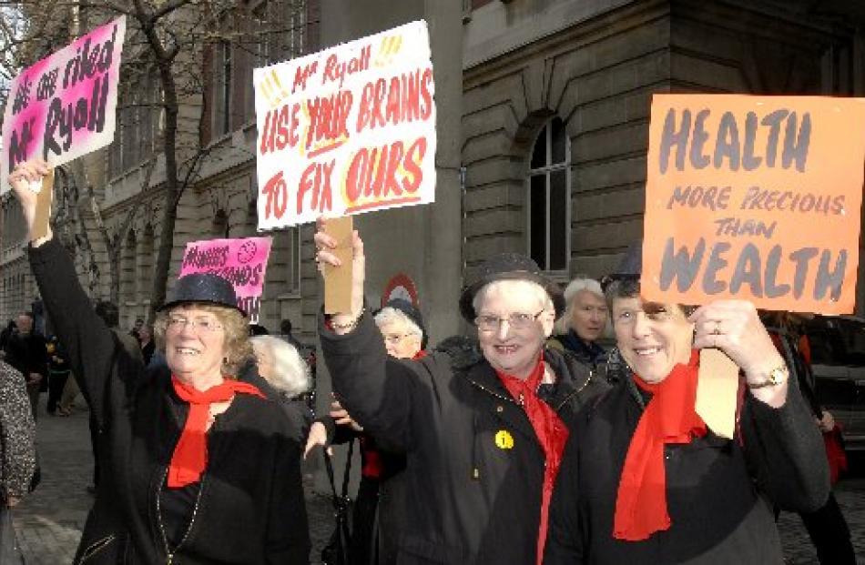 From left, Mary Marsh, Dunedin, Beverley Kay, Mosgiel, and Mary Billington, of Dunedin. Photo by...