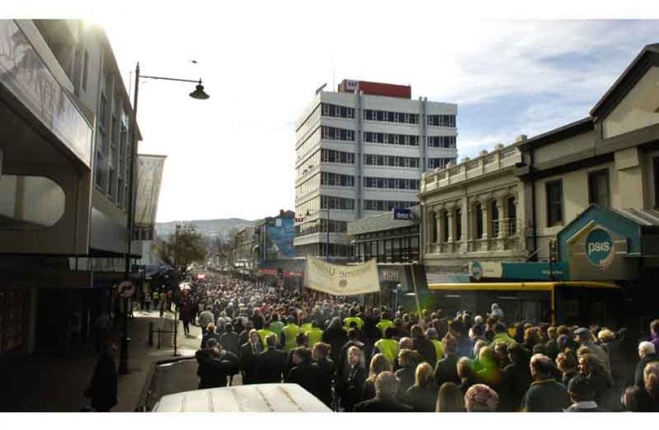 A crowd of about 10,000 was estimated to have attended the protest. Photo by Jane Dawber.