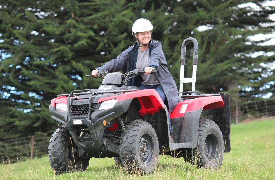 Telford student Sarah Holmes learns to handle a  quad bike at Telford.
