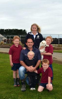 Ben and Tanya Davie, with children Oliver, Jacob, Luke and Charlotte.