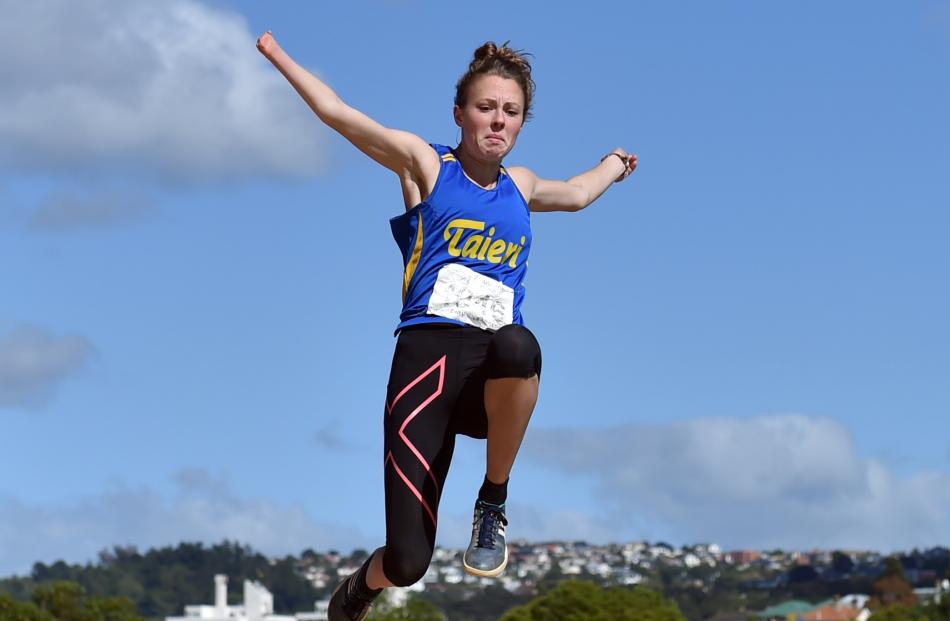Otago Paralympian Anna Grimaldi competes in the women’s senior long jump.