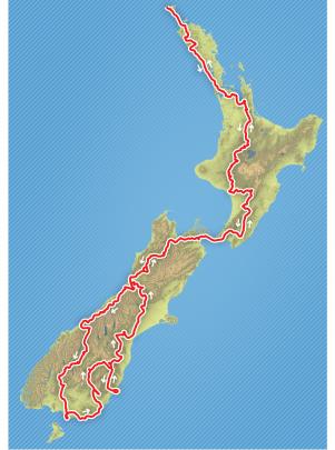 The route that Chris and Hamish Kirkman took.