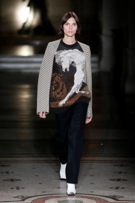 Horse print was popular with the designer. Photo: Reuters