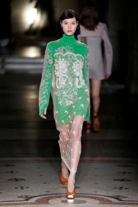 Transparent fabric revealed tight-fit under-layers. Photo: Reuters