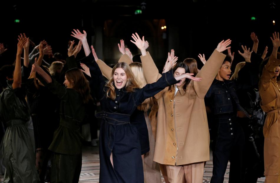 Models danced at the fashion show. Photo: Reuters