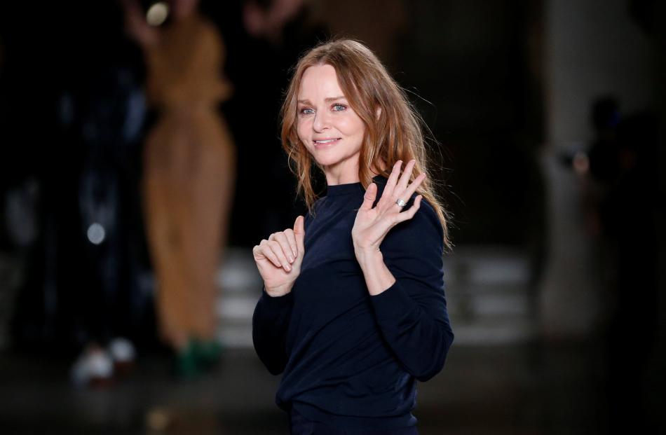 Stella McCartney appeared at the end of the runway show. Photo: Reuters