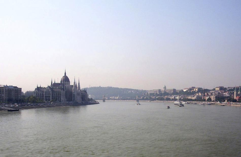 Looking south over the Danube from the Margit Bridge in Budapest.