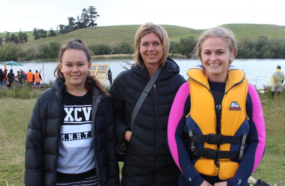 Emily (12) and Joanne Johns with Meghan Bennet, all of Balclutha