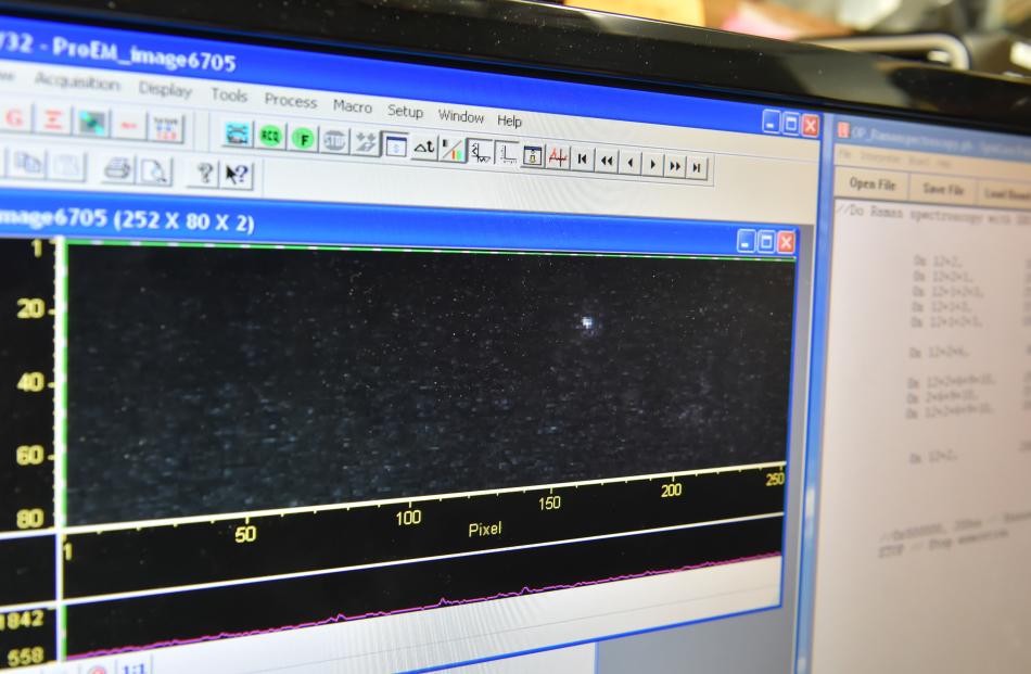 The individual atom appears on a computer screen.