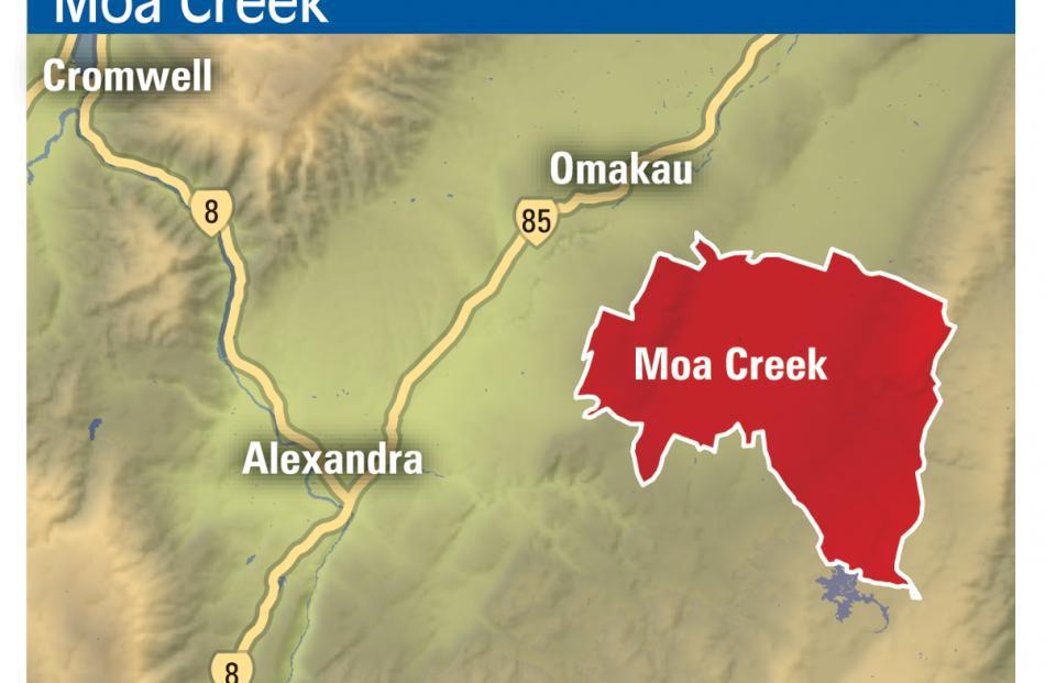 Map of Moa creek. ODT Graphic