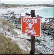 Added hazard: Unexploded mines left from the Falklands War are still a danger on some beaches.