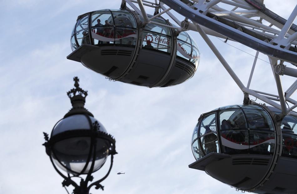 People were trapped in London Eye pods after it was stopped following the attack. Photo: Reuters