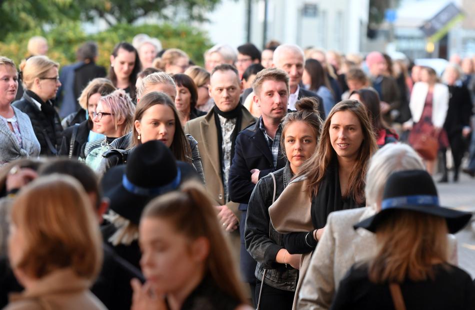 Punters line up at the show.