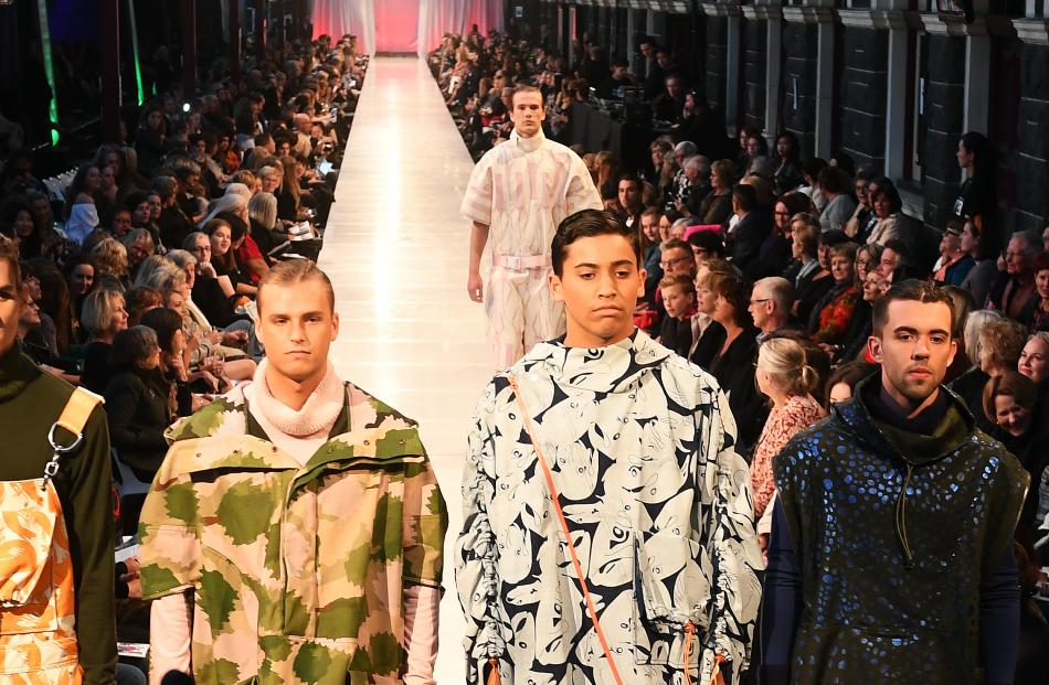 Most commercial collection winner Talia Jimenez’ marine ecosystem-inspired designs on the catwalk...