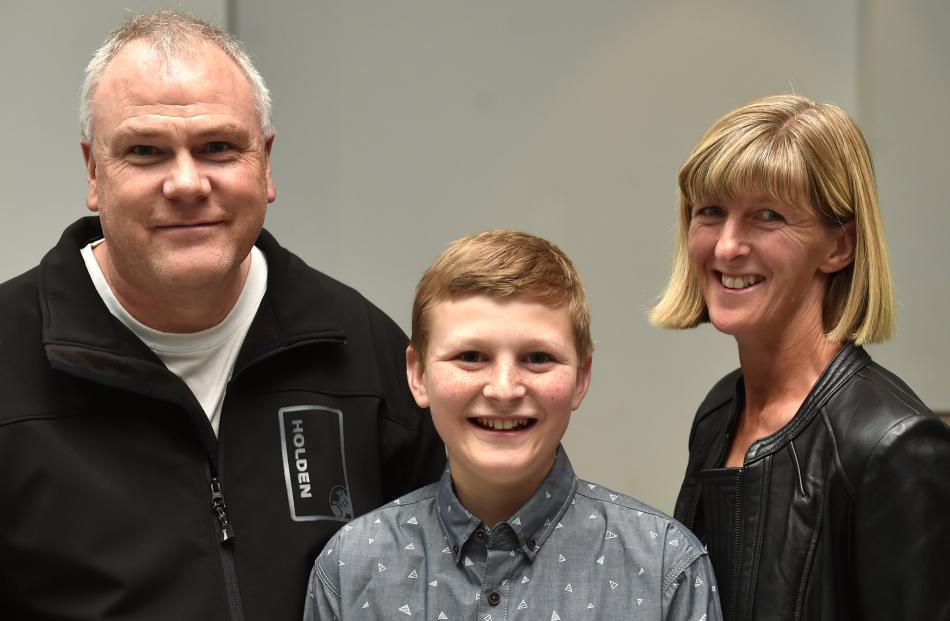 (from left) Andrew, Isaac (14) and Leigh Steel, of Oamaru.