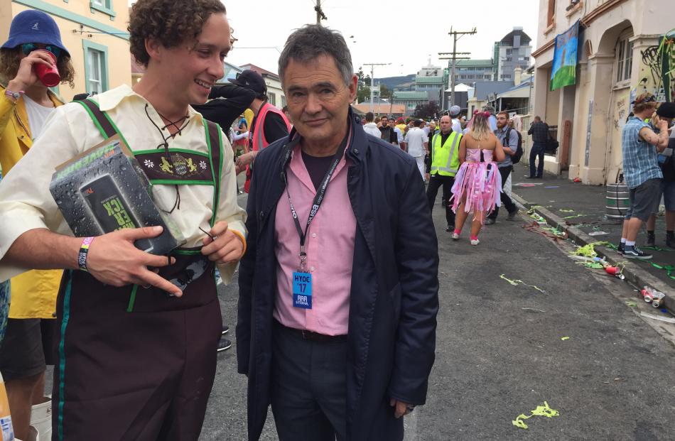 Dunedin Mayor Dave Cull at the 2017 Hyde St keg party. Photo: Chris Morris