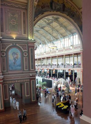 The Royal Exhibition Building housed the floral art displays.