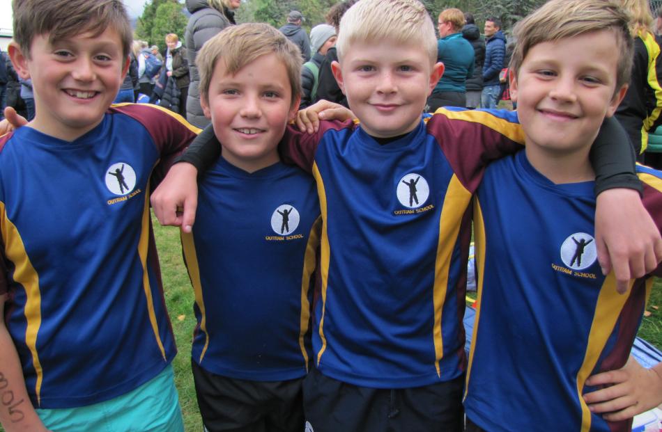 Outram School pupils Liam Barron, Paton Holmes, Liam Brady and Angus McSkimming, all 10, at the...