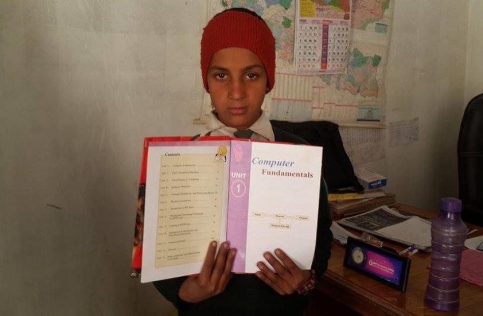 We have the books, can’t wait for the computers!  Kailash Bodhi School in Jumla, Nepal, supported...