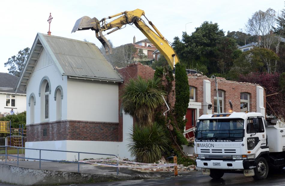 The St Bernadette's Church is no more after contractors demolished the almost 83-year-old building yesterday. Photos: Gerard O'Brien.